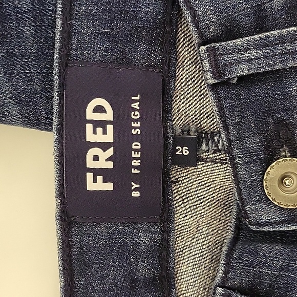 Fred by Fred Segal perfect skinny blue jeans, destructed women's sz 26 - Picture 4 of 7